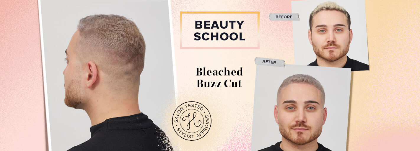 A bleached buzz cut can breathe new life into your look. Here, two stylists show you how to get the cut and color.